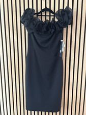 NEW! Aidan Mattox by Adrianna Papell Black One Shoulder Cocktail Dress Size 4