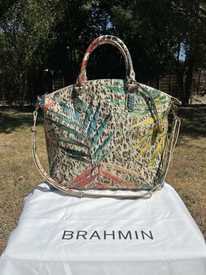 Brahmin Botanical Melbourne Large Duxbury Satchel Handbag Purse RARE Sold Out!!!