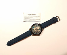 Steve Madden Herren Quarz Armbanduhr Blau Neu