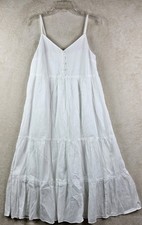 Uniqlo Women's Crinkle Cotton Camisole Dress Cottagecore White Size S