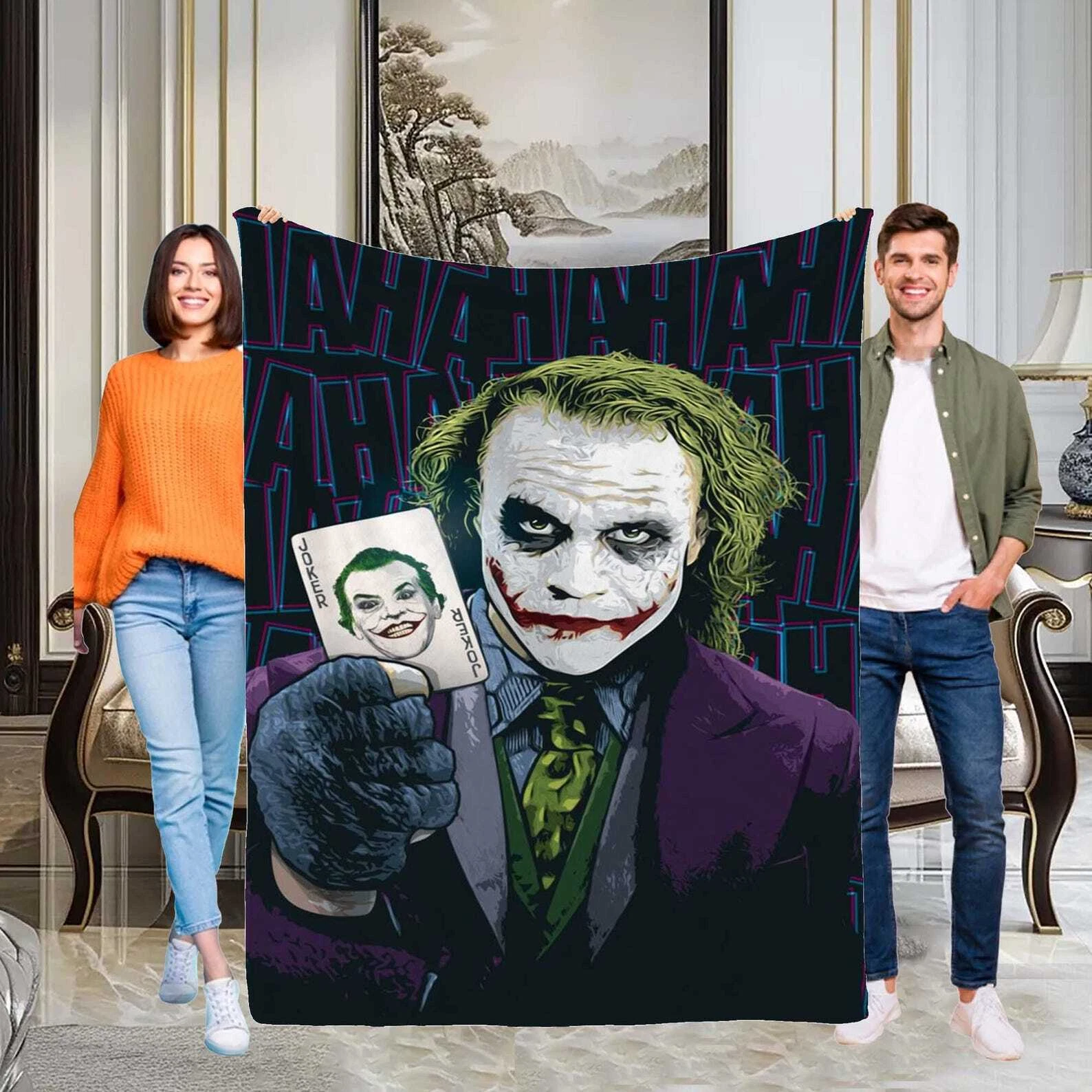 Horror Clown Joker Hahaha Why So Serious Halloween Gift Blanket