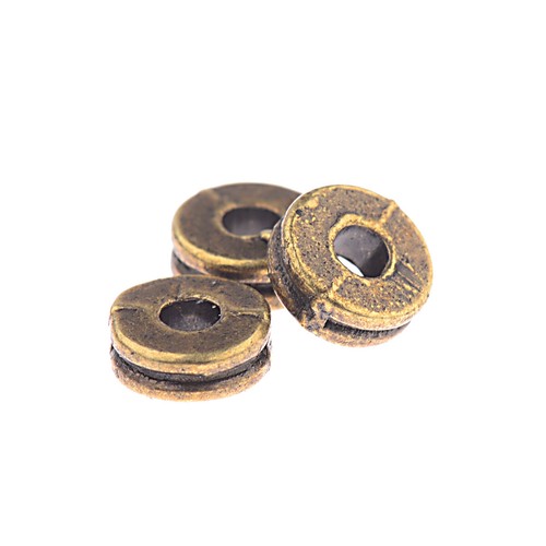 100Pcs Donut Smooth Metal Beads Large Hole Loose Spacers handmade Beads material - Picture 4 of 21
