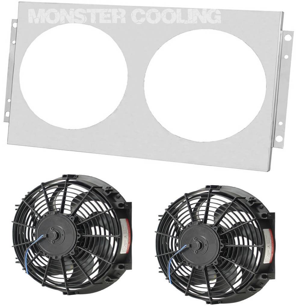 Impala Aluminum Radiator Fan Shroud, 212" Electric Fans & Relay Kit