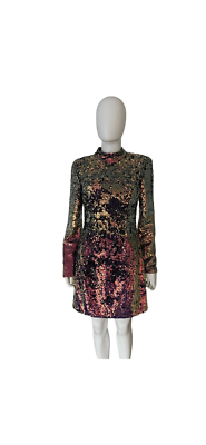jovani long sleeve sequin dress Jovani 09813 Multi One Shoulder Long Sleeve Sequin Short Dress