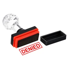 Denied Stamp Self Inking, Red Ink Office Stamps Pre Inked, Black