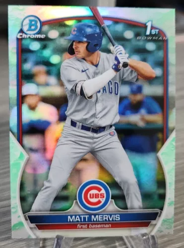 Matt Mervis 2023 Bowman Chrome Lunar Glow Refractor #74 Chicago Cubs/Marlins 1st