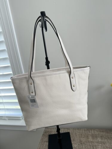 Neu mit Etikett Coach Damenhandtasche kreideweiß Leder mit Schleife Mini City Reißverschluss Beuteltasche F28988 - Bild 4 von 7