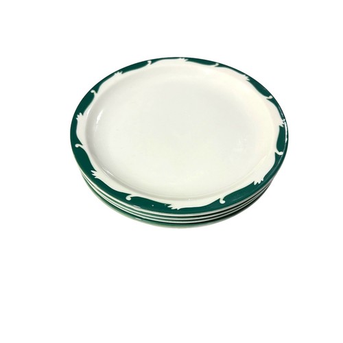 4er Set Syrakus Hergestellt in den USA Wintergrün Wave Crest Restaurant Essteller 9" MCM - Bild 12 von 12