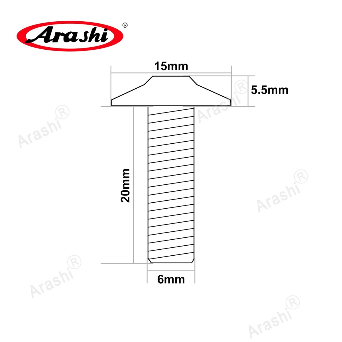 Arashi Titanium Tapered Torx Screw Brake Rotor Mounting Bolts For