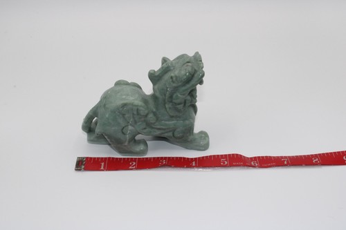 Handgeschnitzte chinesische natürliche grüne Hetian-Jade-Statue - Drache - Bild 3 von 10