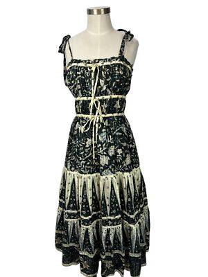 ULLA JOHNSON Indah Rainforest Plumeria Sleeveless Dress Size 0 $495