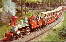 Postcard MO St. Louis Zoological Garden Zoo Line train