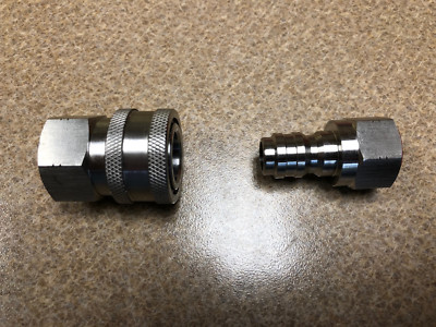 Power Pressure Washer 3/8'' FPT Quick Coupler & Plug 5000 PSI Stainless Steel
