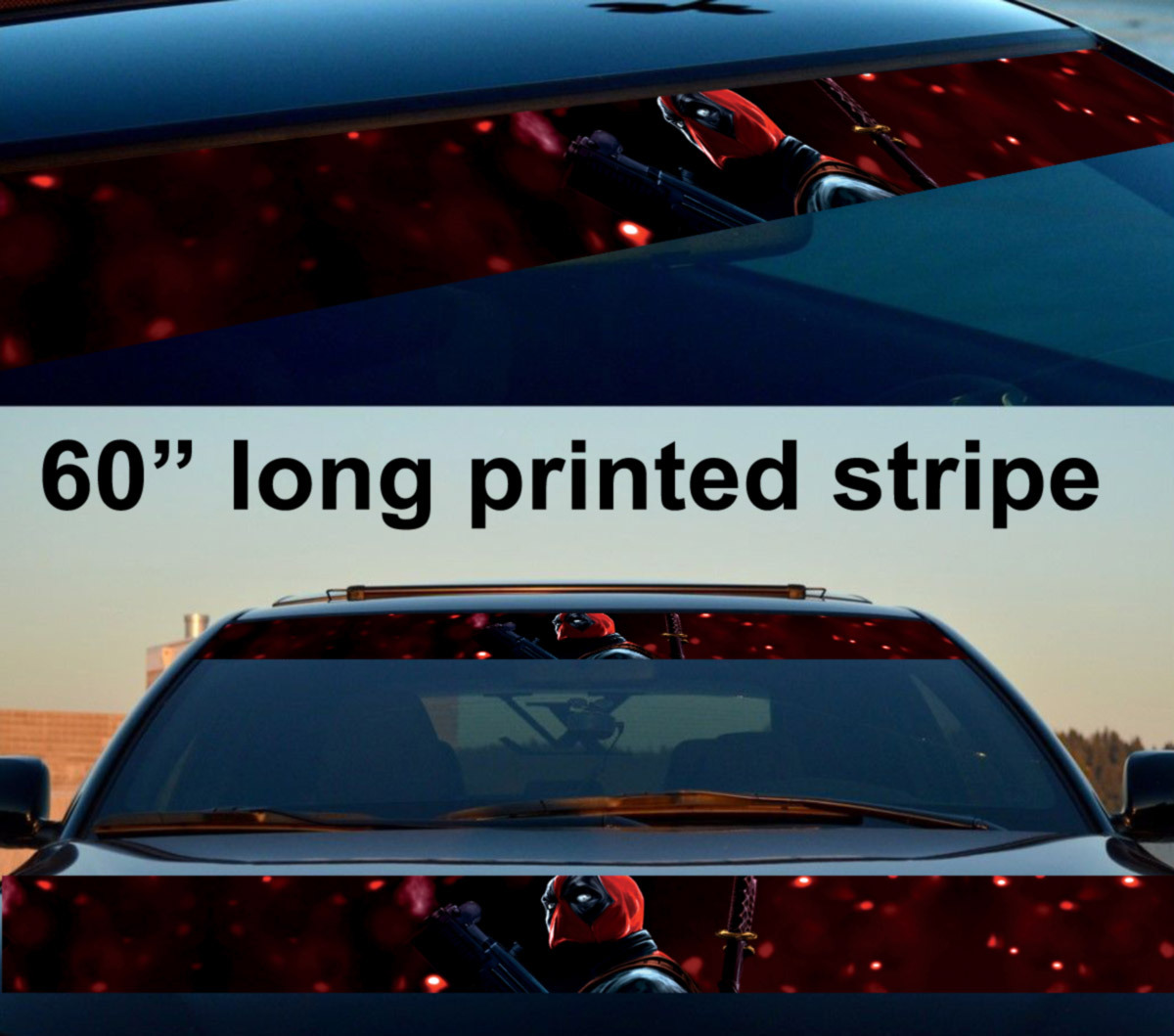 60 Wilson Superhero Sun Strip Printed Windshield Car Vinyl Sticker Decal | Australia 60 Wilson Superhero Sun Strip Printed Windshield Car Vinyl Sticker Decal | Australia