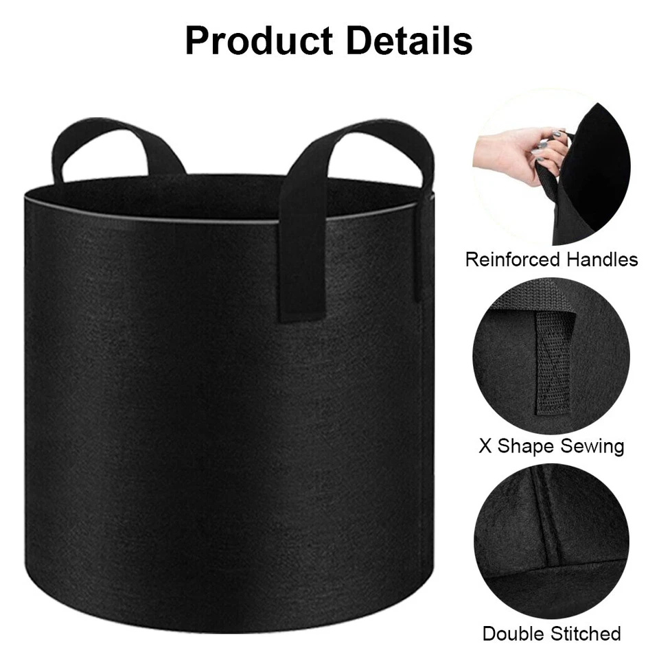 6-11x Pflanzsäcke Mit Henkeln Pflanztasche Grow Plant Bags Pflanzbehälter 11-30L - Bild 3 von 4