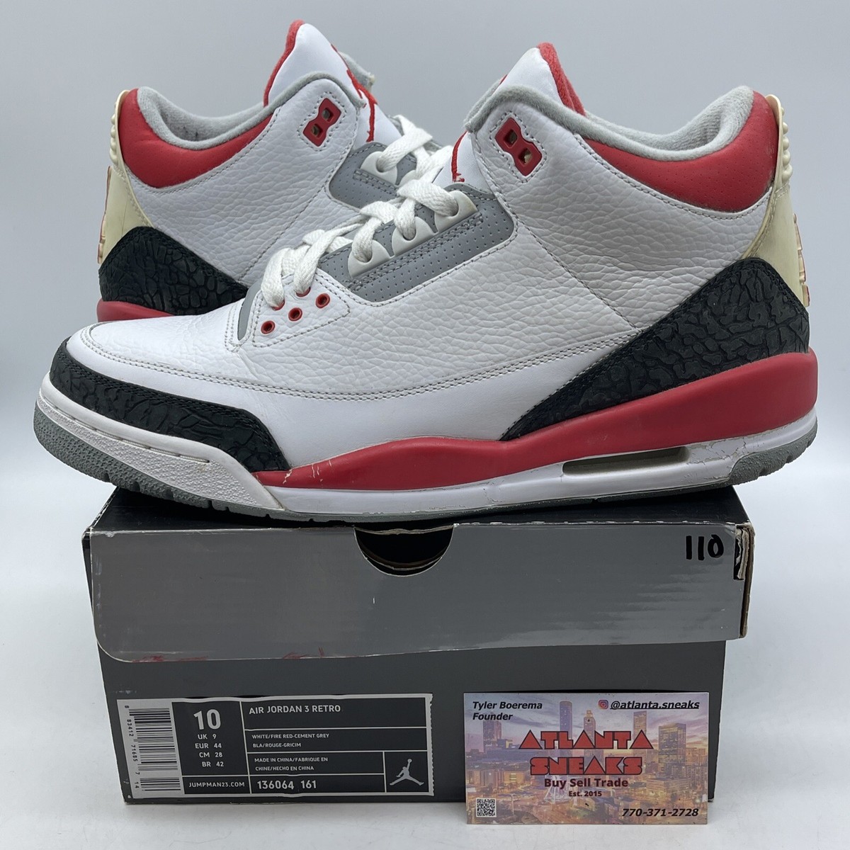 Size 10 Air Jordan Retro 2007 Fire Red White Leather Grey Suede  (136064-161)