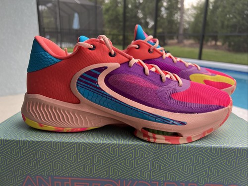 Nike Zoom Freak 4 Vivid Purple Orange Men Basketball Shoes DQ3825-500 