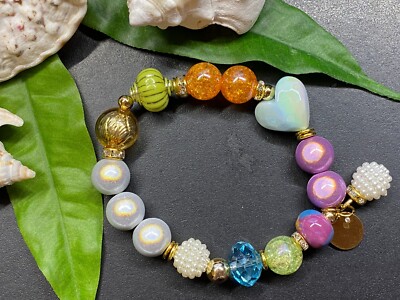 Armband Miracle Beads + div. Perlen Strass Gr. S-M Magic Beads Anhänger #999-6