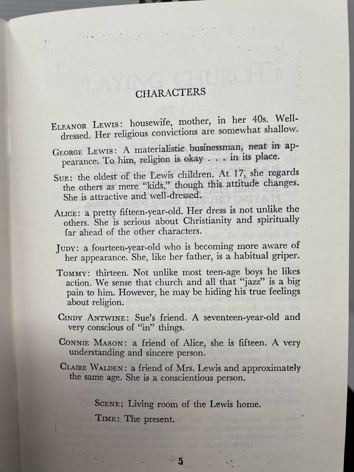Playing Church Drama in Three Acts Carl Mays Theatre School Baker's Plays