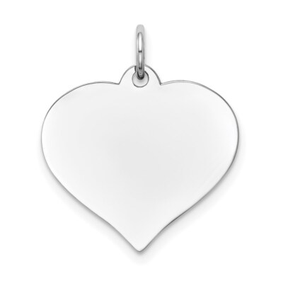 14k White Gold Heart Disc Charm Pendant for Women