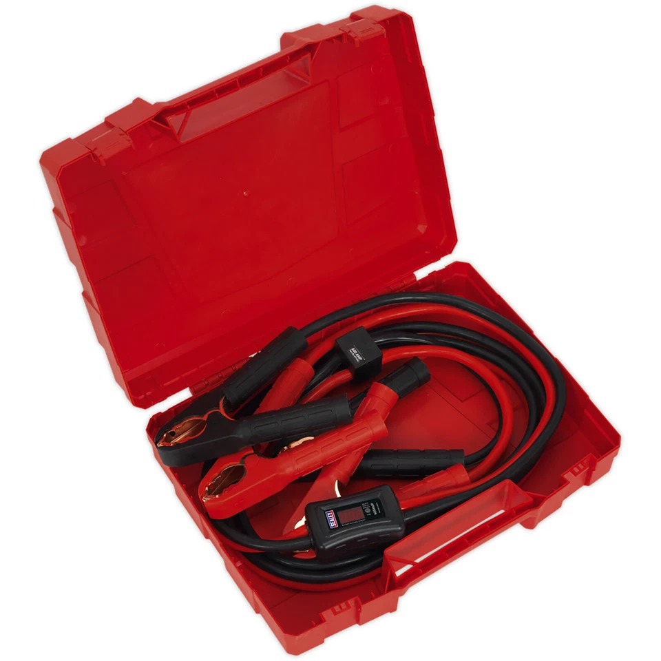Sealey Booster Cables Car Van Jump Leads 3.5m 600A Surge Protection LED Display - Image 3 of 4