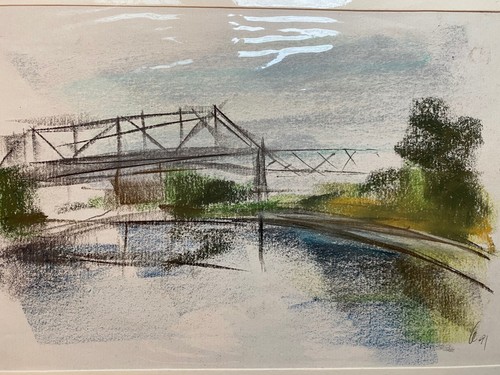 ::FRANZ EHMKE *1928 -2018 BERLIN SPREE WALD BÄUME FLUSS WASSER BRÜCKE SIGN - Picture 2 of 4