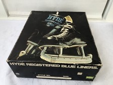 Vintage Mens Hyde Registered 5001 Ice Hockey Skates 10.5 England Blue Liner 70 s