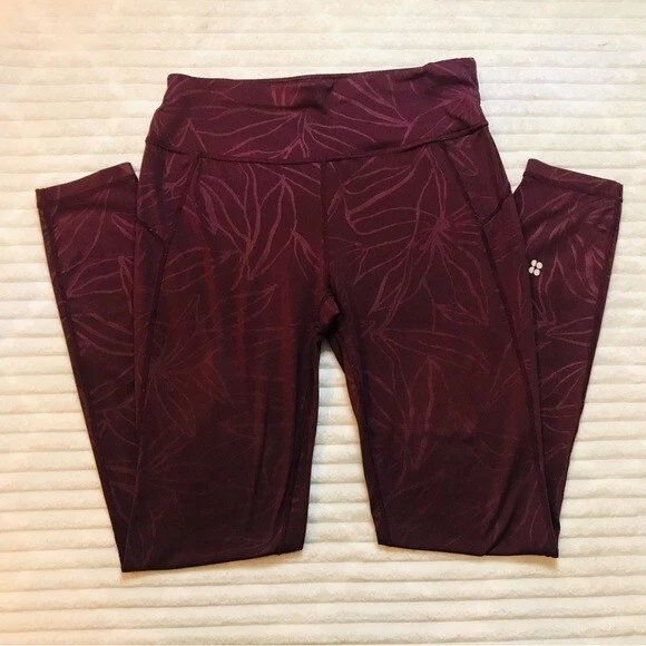 sweaty-betty all day full length embossed floral print leggings