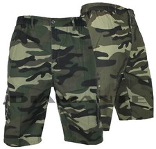Bermuda Cargo Homme Régulier Camo Élastique Pantalons Courts Neuf 5492