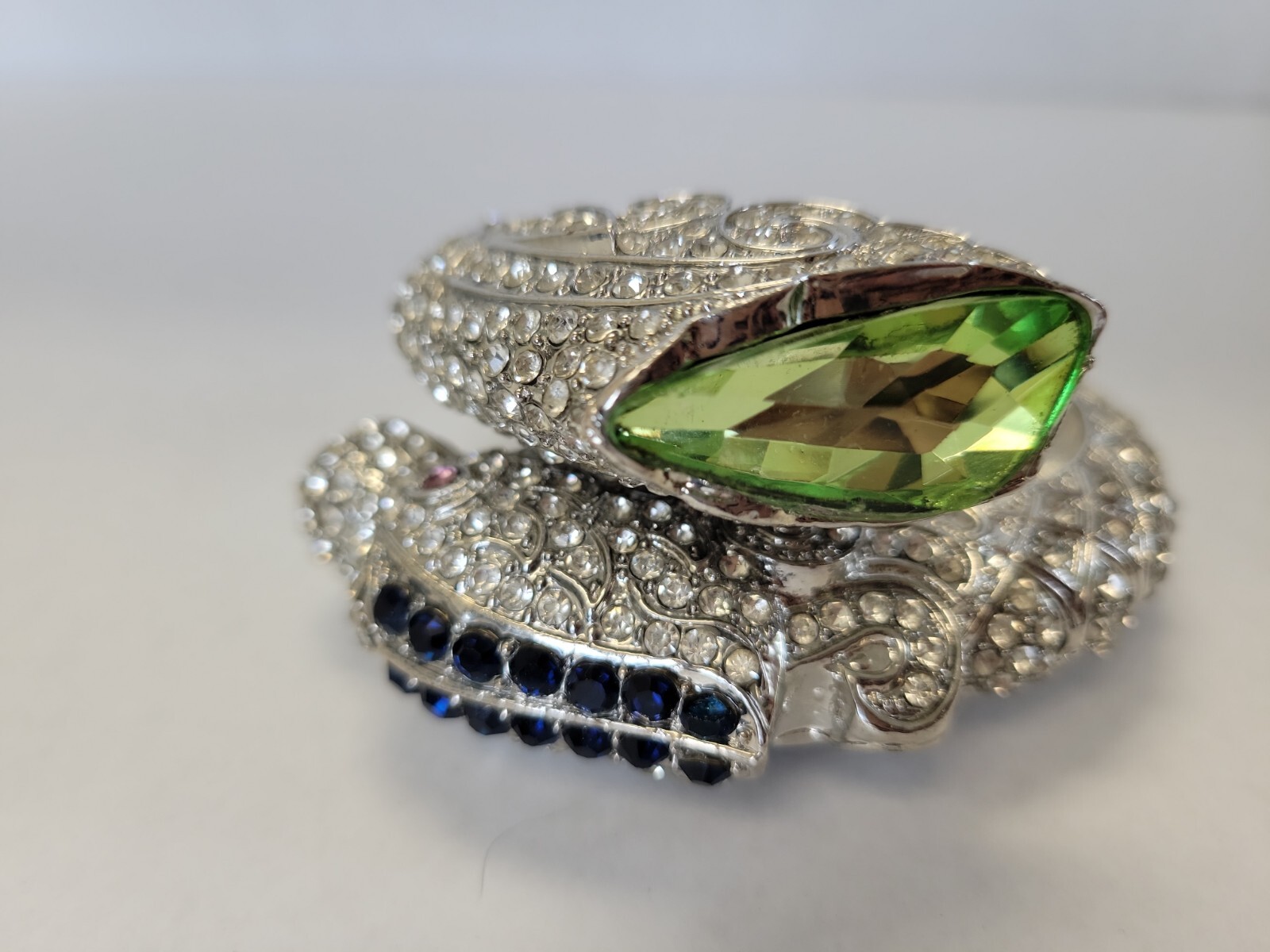 Chunky Dragon Rhinestone Hinged Bangle Bracelet S… - image 8