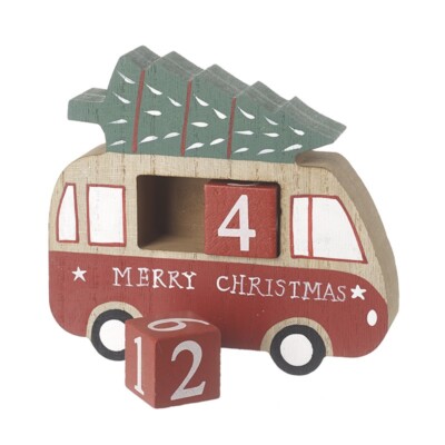 Heaven Sends Holz Wohnwagen Weihnachten Countdown Blöcke - Ewiger Kalender