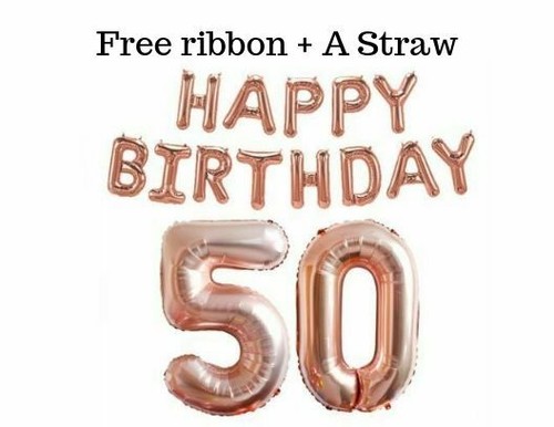 16" Rose Gold Happy Birthday Balloons Foil Number 16th 18th 21st Age Decorations - Picture 10 of 16