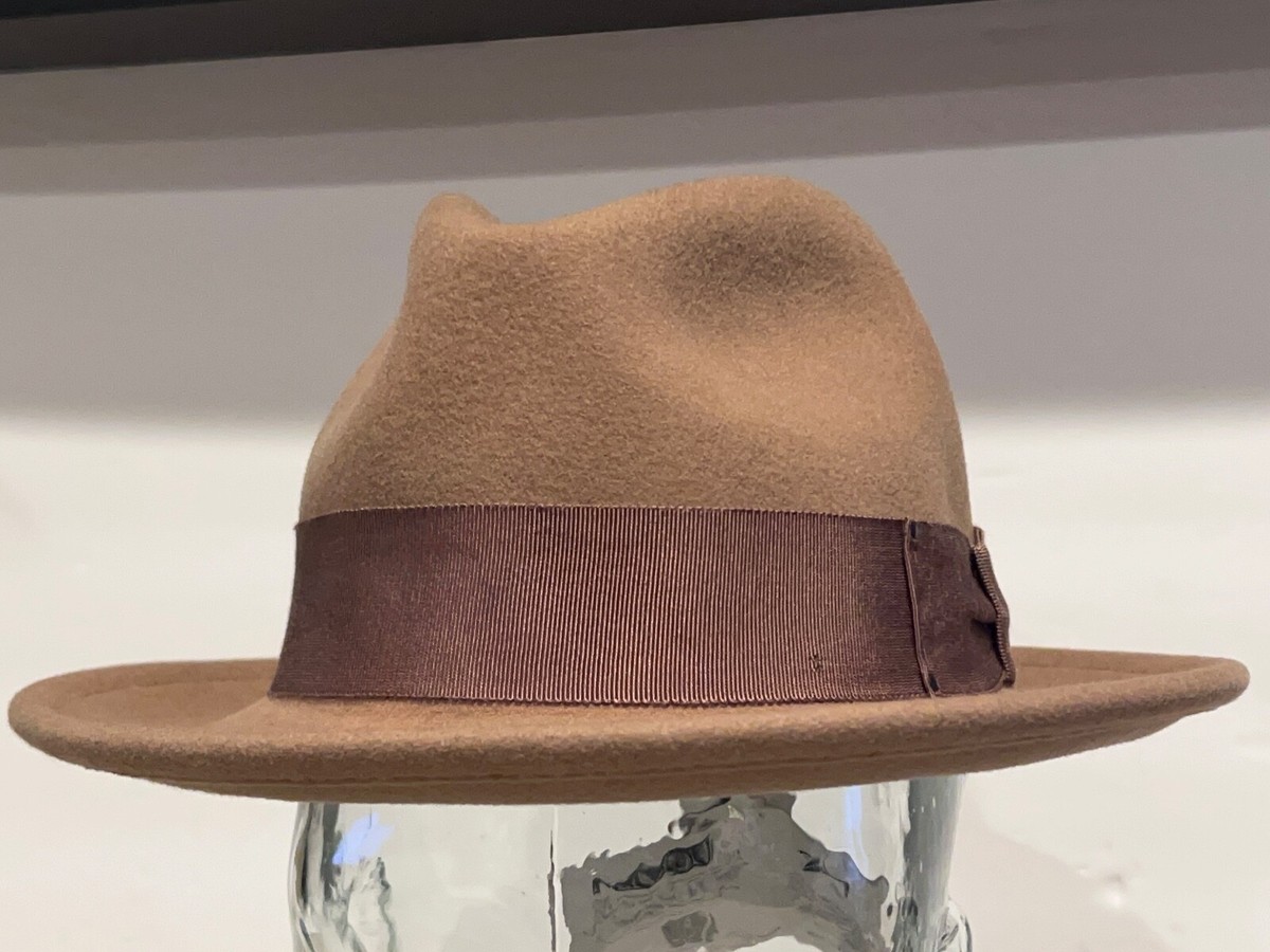 LiteFelt Packable Water Repellent Wool Fedora Hat Beige Large Made in USA Packable Lite Felt Wool Hat: Brown Crushable Fedora - Etsy main image 3