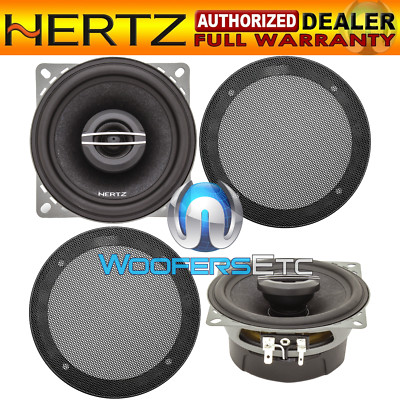 pkg HERTZ CX100 + 4'' GRILLS CENTO AUDIO 120W 2-WAY COAXIAL TWEETERS SPEAKERS NEW