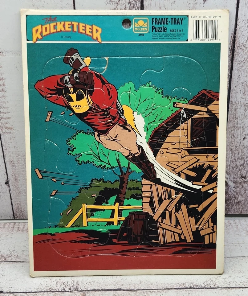 Lote de rompecabezas bandeja marco dorado (3) The Rocketeer, Batman y Spiderman Foto 2 de 4