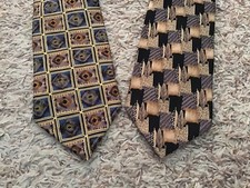 Lot of TWO Cocktail Collection Ties "Brandy" - Silk - Made in USA (4932)