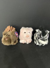 Zack Zebra VTG Puffkins Plush 1994 Set Lot Hallmark Moose Pig Stuffed Farm Zoo