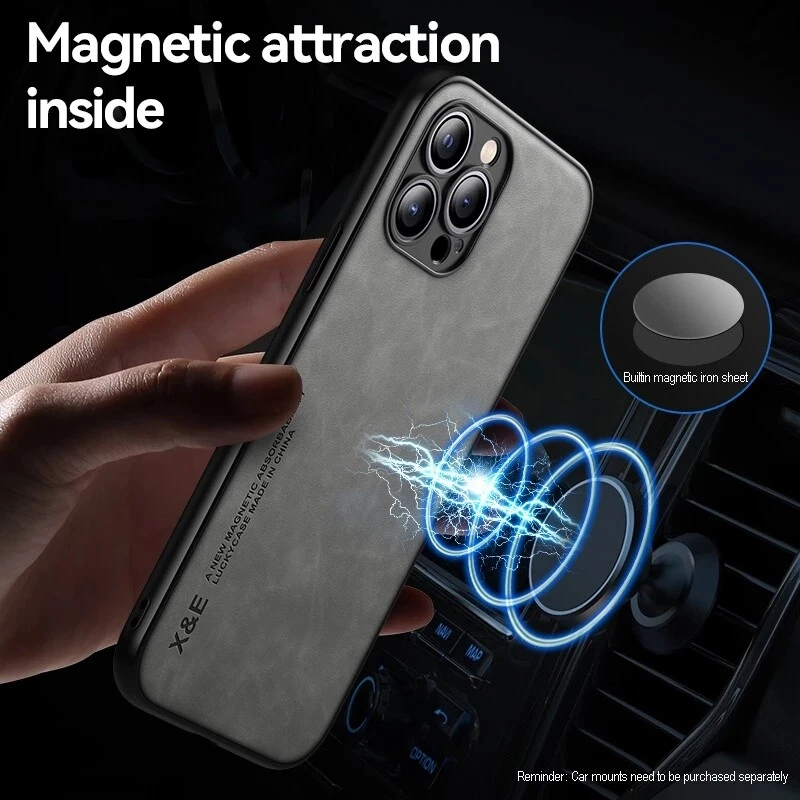 For iPhone 15 14 16E Plus SE 11 12 13 Pro Leather Magnetic Cover Protective Case - Image 3 of 4