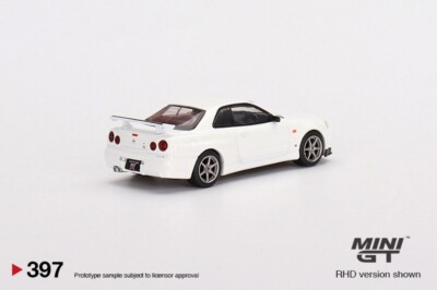 MINI GT 1:64 Nissan Skyline GT-R R34 V-Spec N1 White Dieceast
