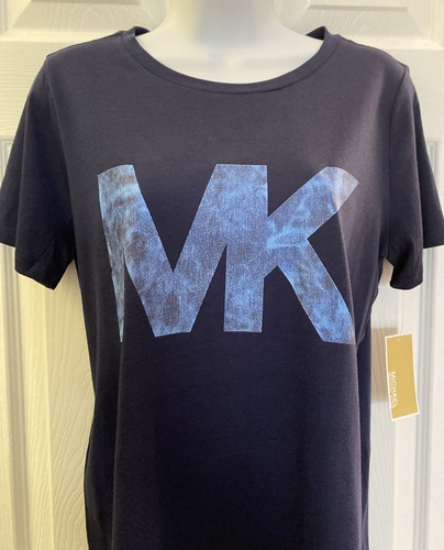 TIE DYE BLUE MK LOGO WOMENS T-SHIRT SZ 