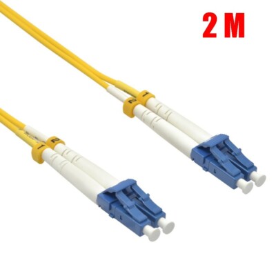 2M LC UPC to LC UPC Duplex Single Mode 9/125 Fiber Optic Optical Cable OFNR