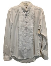 NWT MEN MR. TUX WHITE TUXEDO SHIRT LONG SLEEVE - MED 34/35 Formal NWT