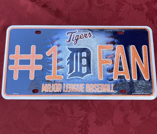 Detroit Tigers #1 Fan Metal Embossed License Plate