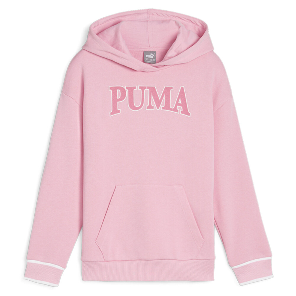 Толстовка с капюшоном Puma Squad для молодых девушек, розовая повседневная верхняя одежда 67938930