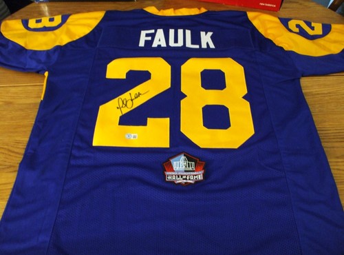 MARSHALL FAULK SIGNED ST LOUIS RAMS SBXXXIV/HOF PROSTYLE FOOTBALL JERSEY - BAS - Picture 2 of 8