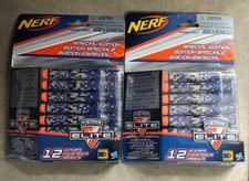 New 2 Pk Nerf N-Strike Elite Special Edition 12 Elite Darts Gray Navy Orange
