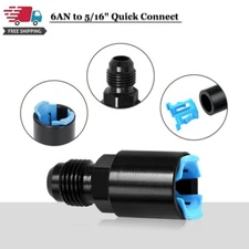 Black AN6 -6AN Fuel Adapter Fitting to 5/16" Female GM Quick Connect LS W/ Clip