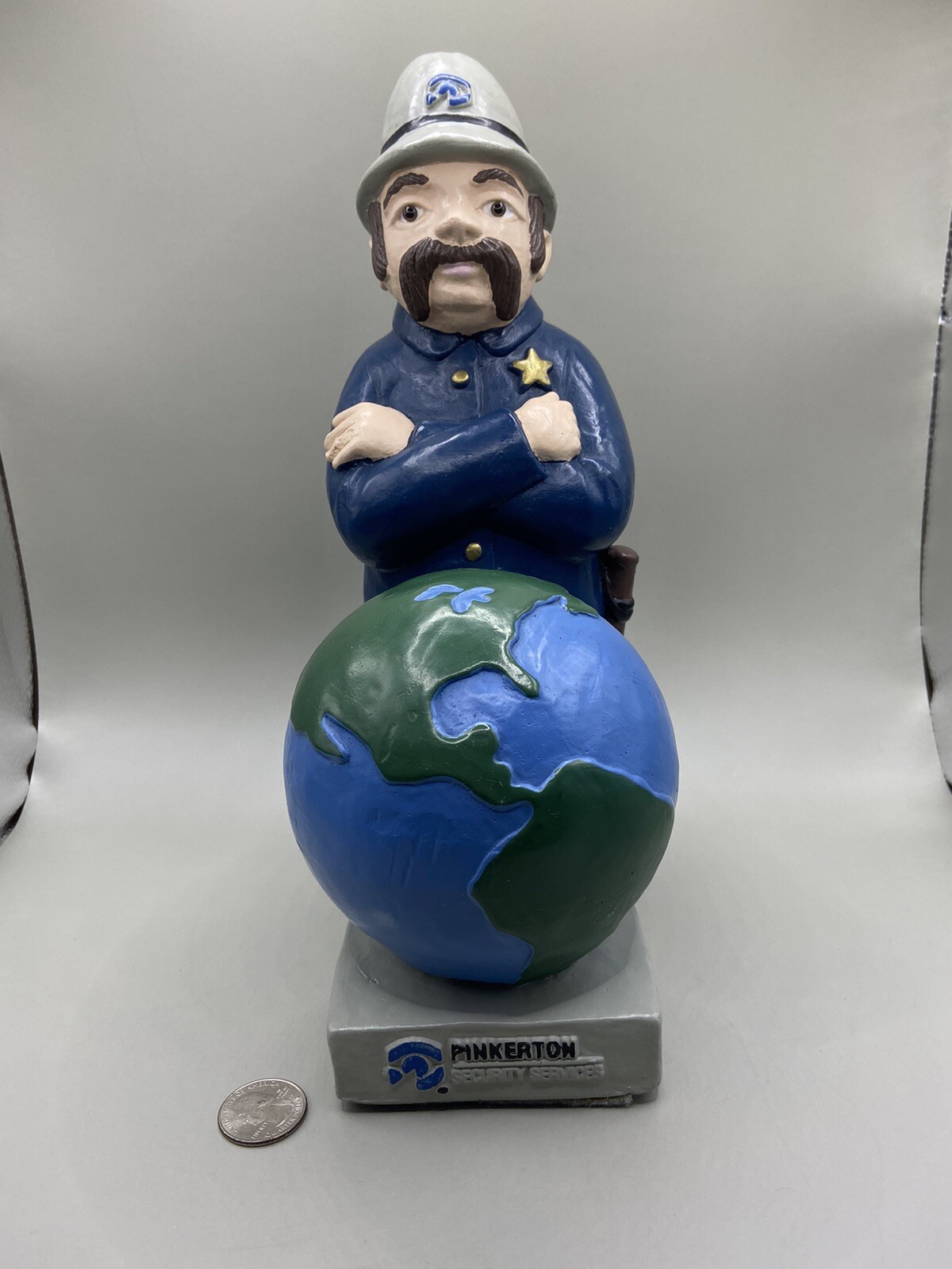Vintage 1992 Pinkerton’s Inc. Chalkware Figurine Statue Security