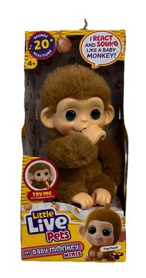 Little Live Pets My Baby Monkey Mini Pepi Peach Interactive 20+ Sounds Reactions