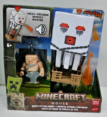 Minecraft Movie Blast Attack Ghast with Piglin Action Figure Set Sounds